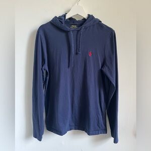 POLO RALPH LAUREN Hoodie Mens Small Navy Lightweight Pullover Jacket Small Pony